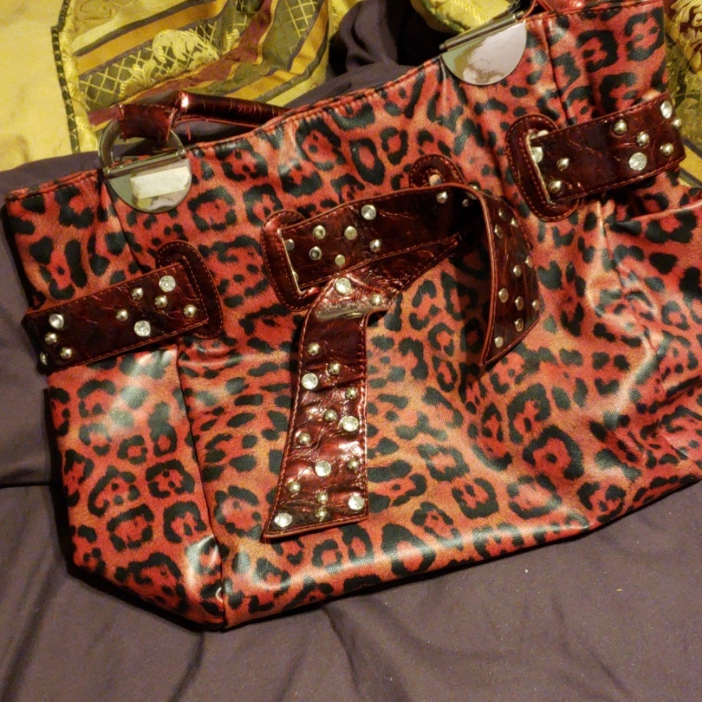 Black and red purse